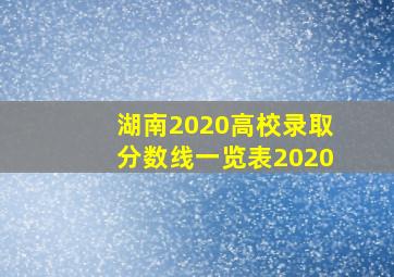 湖南2020高校录取分数线一览表2020