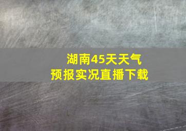 湖南45天天气预报实况直播下载