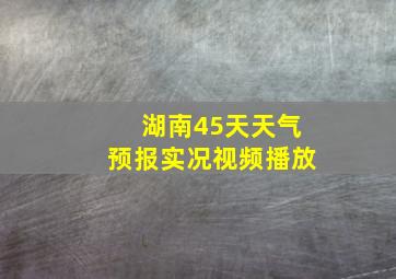 湖南45天天气预报实况视频播放