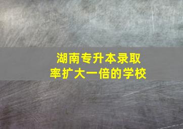 湖南专升本录取率扩大一倍的学校