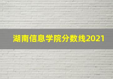 湖南信息学院分数线2021