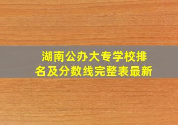 湖南公办大专学校排名及分数线完整表最新