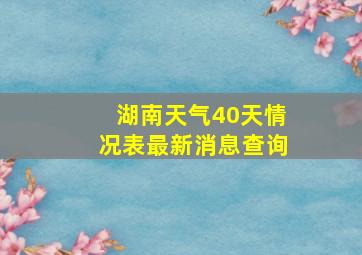 湖南天气40天情况表最新消息查询