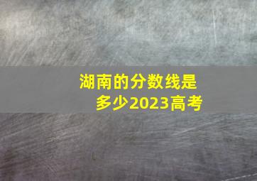 湖南的分数线是多少2023高考