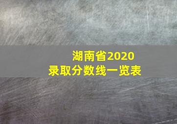 湖南省2020录取分数线一览表