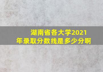 湖南省各大学2021年录取分数线是多少分啊