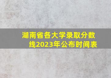 湖南省各大学录取分数线2023年公布时间表