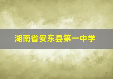 湖南省安东县第一中学