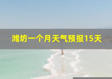 潍坊一个月天气预报15天