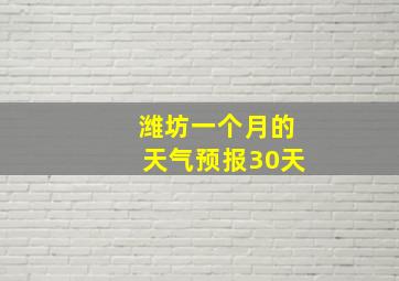 潍坊一个月的天气预报30天