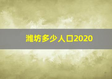 潍坊多少人口2020