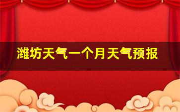 潍坊天气一个月天气预报