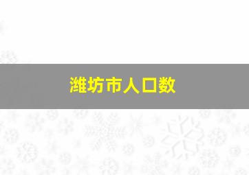 潍坊市人口数