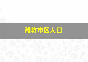 潍坊市区人口