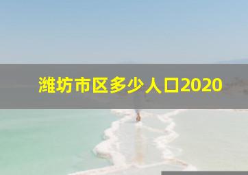 潍坊市区多少人口2020