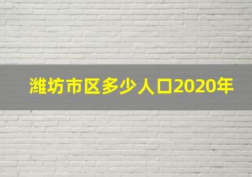 潍坊市区多少人口2020年