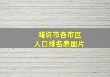 潍坊市各市区人口排名表图片