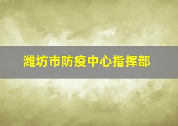 潍坊市防疫中心指挥部