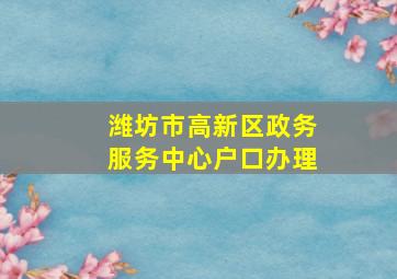 潍坊市高新区政务服务中心户口办理