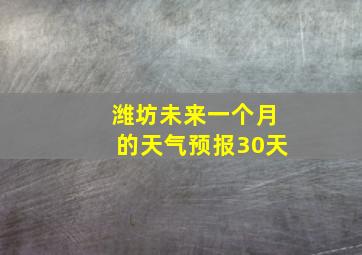 潍坊未来一个月的天气预报30天