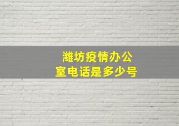 潍坊疫情办公室电话是多少号