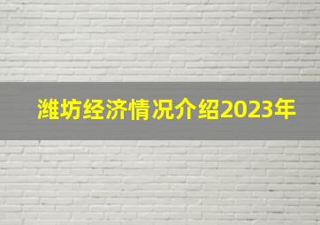 潍坊经济情况介绍2023年