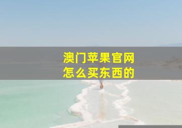 澳门苹果官网怎么买东西的