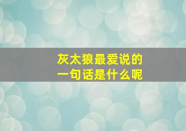 灰太狼最爱说的一句话是什么呢