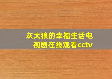 灰太狼的幸福生活电视剧在线观看cctv