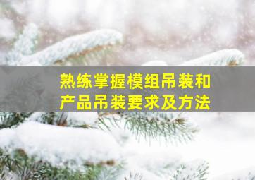 熟练掌握模组吊装和产品吊装要求及方法