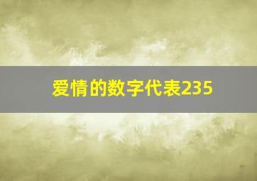 爱情的数字代表235