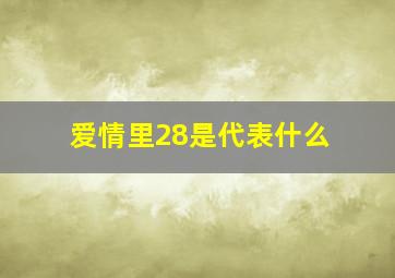 爱情里28是代表什么