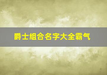 爵士组合名字大全霸气