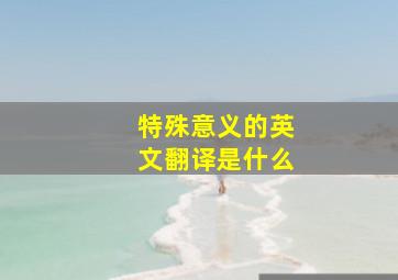 特殊意义的英文翻译是什么