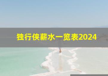 独行侠薪水一览表2024