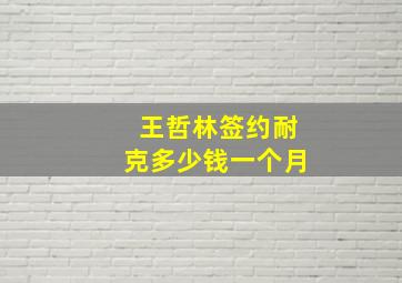 王哲林签约耐克多少钱一个月