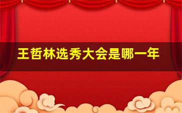 王哲林选秀大会是哪一年