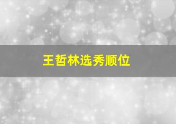 王哲林选秀顺位