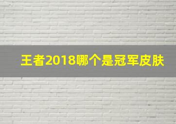 王者2018哪个是冠军皮肤