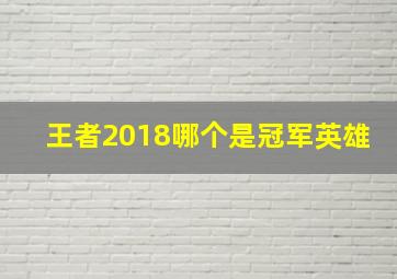 王者2018哪个是冠军英雄