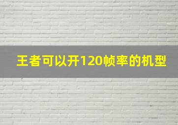 王者可以开120帧率的机型