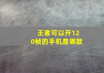 王者可以开120帧的手机是哪款