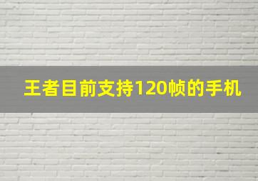 王者目前支持120帧的手机