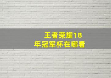 王者荣耀18年冠军杯在哪看