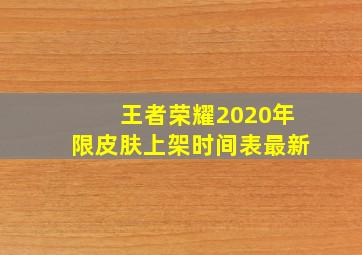 王者荣耀2020年限皮肤上架时间表最新