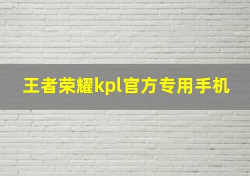 王者荣耀kpl官方专用手机