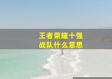 王者荣耀十强战队什么意思