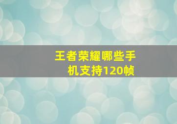 王者荣耀哪些手机支持120帧