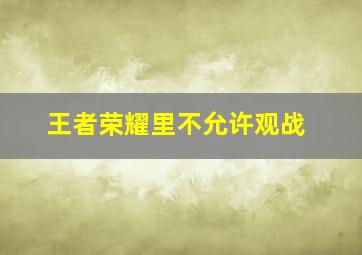 王者荣耀里不允许观战