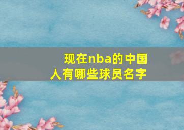 现在nba的中国人有哪些球员名字